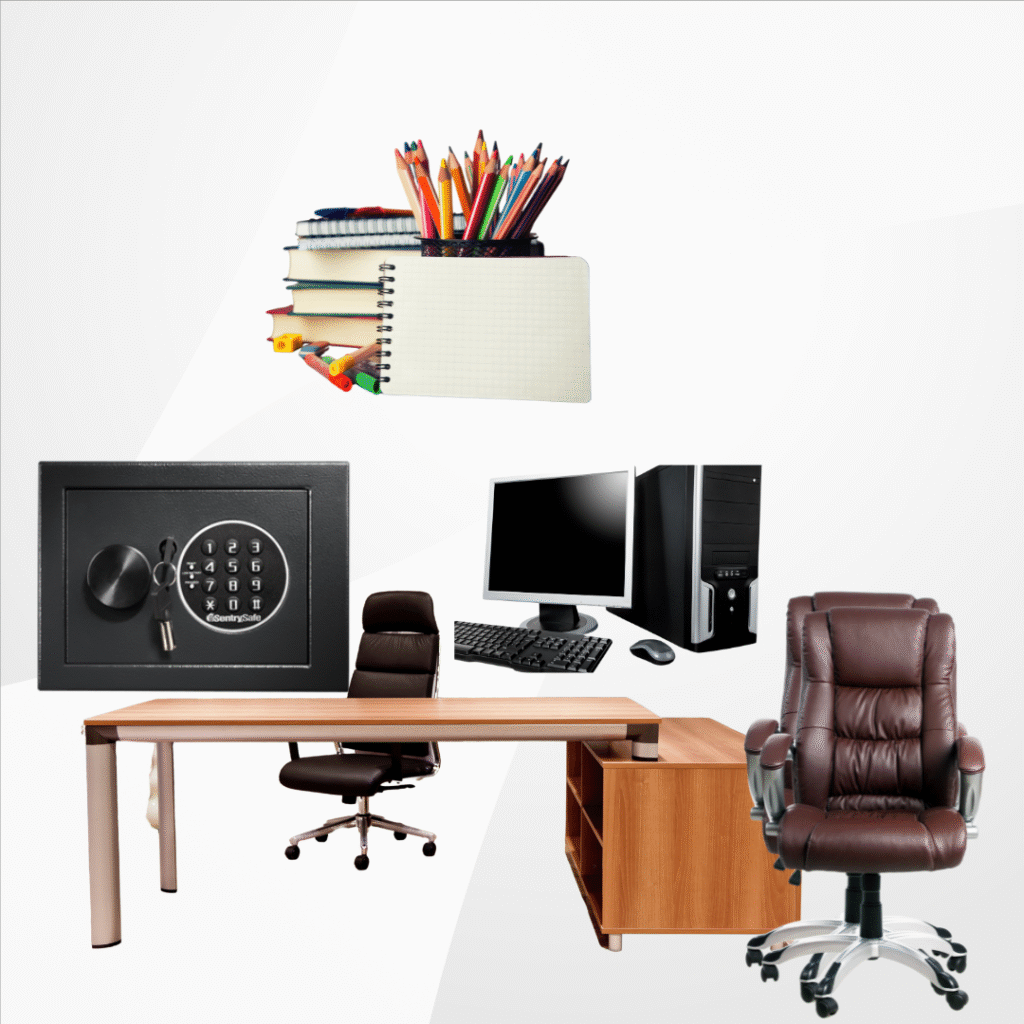 White Red And Black Modern Office Supplies And Equipment Catalog Facebook Post (2)